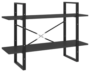 Libreria a 5 ripiani grigia 100x30x175 cm in legno multistrato