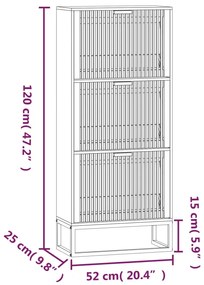 Scarpiera Bianca 52x25x120 cm in Legno Multistrato