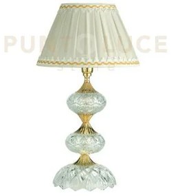 Lampada da tavolo in vetro e cristallo h46 lt.dallas-cp-or oro con ...