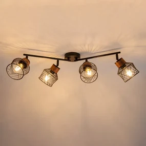 Faretto decorativo senza fonte luminosa KANEL BARRA4 in ferro bianco E27 INSPIRE 4 luci