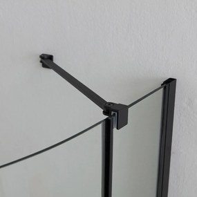 Box Doccia 90X90 Semicircolare Apertura Battente Nero | Lion