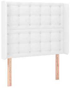 Testiera ad orecchio bianco 93x16x118/128 cm in similpelle