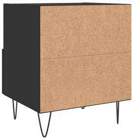 Comodini 2 pz Neri 40x35x47,5 cm in Legno Multistrato