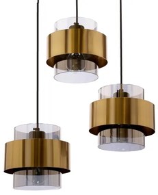 Lampadario a sospensione con filo SPIEGA 3xE27/60W/230V oro/nero