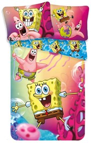 Biancheria da letto per bambini in cotone per letto singolo 140x200 cm Sponge Bob - Jerry Fabrics
