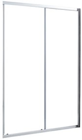 Porta doccia scorrevole Essential L 140 x H 185cm, Sp. 4 mm in vetro vetro senza finitura / trasparente profilo cromo