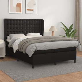 Giroletto A Molle Con Materasso Nero 140x200 Cm İn Similpelle /