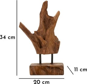 Scultura Akar In Teak Ric, Cm 20X11X34 Min 2 (Pezzi Unici - Non Rip. In Serie)