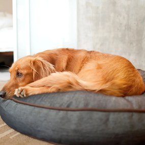 Cuccia in blu scuro per cane ø 90 cm Round Bed Denim Medieval Blue / Dark Chocolate M – P.L.A.Y.