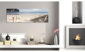 Quadro Percorso sulla spiaggia  Colore Azzurro, Dimensioni e Misure 150x50