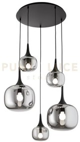 Lampadario a sospensione jaipur fume' e nera 2 luci attacco e27+3 l...