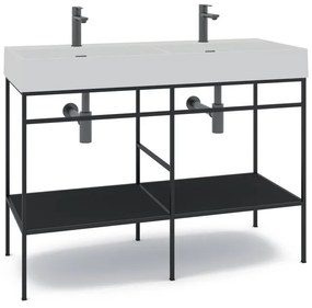 Mobile bagno con lavabo L 120 x H 89 x P 45.5 cm nero per doppia vasca Outline