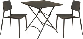 ROMANUS - set tavolo in metallo cm 70 x 70 x 72 h con 2 sedie Viper