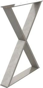 Gamba per mobili a X STEELMI Cross in acciaio trasparente lucido L 58 x P 8 x H 71 cm