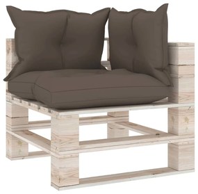 Set divani da giardino pallet 9 pz con cuscini in legno di pino