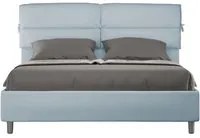 Letto imbottito Matrimoniale 160x210 cm Nandy - Contenitore,Microfibra,Azzurro