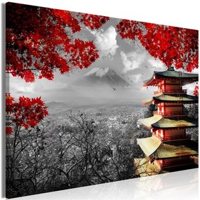 Quadro Japanese Adventure (1 Part) Wide  Colore Rosso, Dimensioni e Misure 120x80