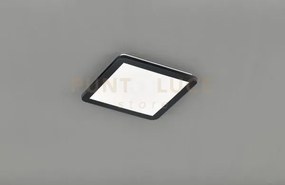 Plafoniera led quadrata metallo nero dimmerabile con interruttore a...