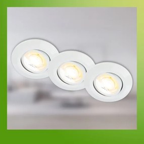Briloner 7586036 - SET 3x LED plafoniera per controsoffitto KLIRA 1xLED/4,9W/230V IP23 bianco