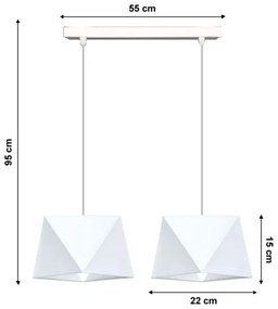 Lampadario a sospensione con filo DIAMENT 2xE27/60W/230V bianco