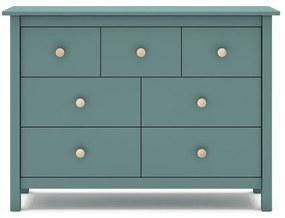 Cassettiera bassa per bambini in legno di pino color petrolio 110x80 cm Max - Marckeric