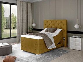 Letto motorizzato singolo boxspring Tokyo - Tessuto giallo