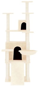 Albero per gatti con tiragraffi in sisal crema 154 cm