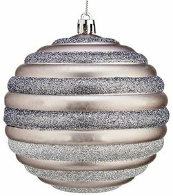 Set di palline di Natale Cerchi 10 cm Argentato Plastica (6 Unità)