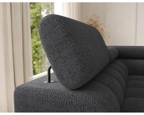 Divano angolare grigio scuro allungabile (con penisola a sinistra/a U) con rivestimento in bouclé Feraria – ELTAP