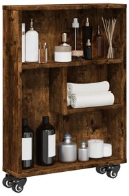 Carrello Stretto Rovere Fumo 48x13x68 Cm İn Truciolato /