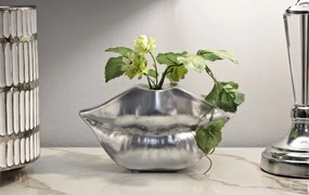 Vaso Mouth Lip Silver Cm 23X8X12