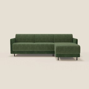 Narciso divano letto angolare con materasso alto 18 cm e penisola contenitore in tessuto bicolore impermeabile T11 e T06