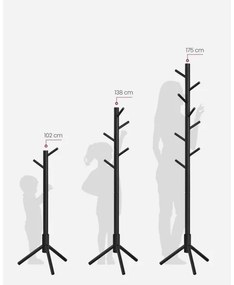 Appendiabiti a piantana LINEA, nero