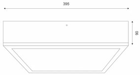 Plafoniera OAK SQUARE 4xE27/15W/230V 39x39 cm quercia/nero