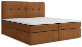 Letto boxspring color terracotta con contenitore 160x200 cm Palta – Makamii
