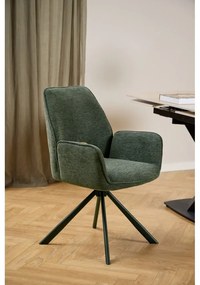 Sedia da pranzo verde scuro con braccioli Graham – Actona