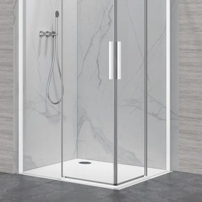 Kamalu - Box doccia 70x70cm angolare porte scorrevoli finitura bianca| KLA1000W