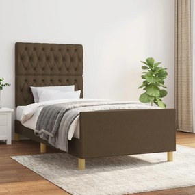 Giroletto Senza Materasso Marrone Scuro 100x200 Cm Tessuto /