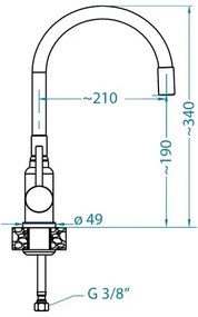 ALVEUS 1144428 -Rubinetto per lavello con braccio flessible MINTAS 34 cm cromo/beige