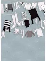 Rebel Walls Carta da parati panoramica Laundry Day - pale blue