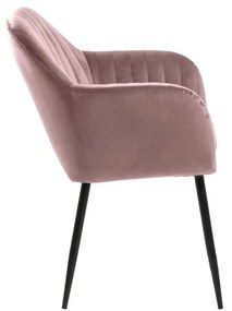 Sedia da pranzo rosa in imbottito Emilia – Actona