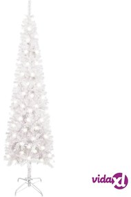 vidaXL Albero Natale Artificiale Sottile con LED Bianco 120 cm