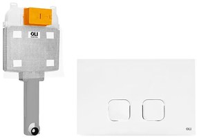 Cassetta wc incasso OLI74 Plus con doppio scarico e placca di comando bianca
