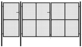 Cancello Per Giardino İn Acciaio 400x150 Cm Antracite /