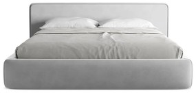 Letto matrimoniale imbottito grigio con contenitore con griglia 180x200 cm Kiana - Makamii