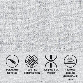 Letto matrimoniale imbottito grigio chiaro con spazio contenitivo e rete 180x200 cm Baleine - Maison de Rêve