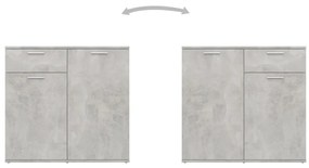 Credenza grigio cemento 80x36x75 cm in truciolato