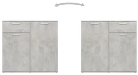 Credenza grigio cemento 80x36x75 cm in truciolato