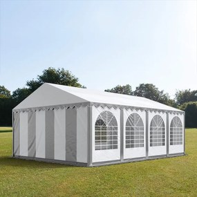 TOOLPORT XXL 6x8m tendone per feste, PVC 1400, telaio perimetrale, bianco-grigio - (7696BL)