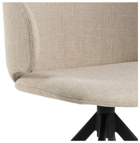 Sedia da pranzo beige in imbottito con braccioli Ella – Actona